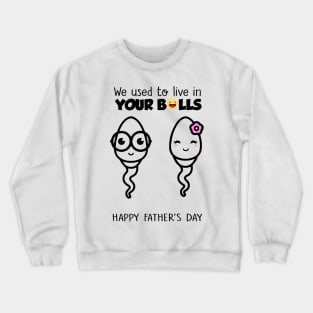 We Used To Live In Your Balls Happy Father's Day Crewneck Sweatshirt